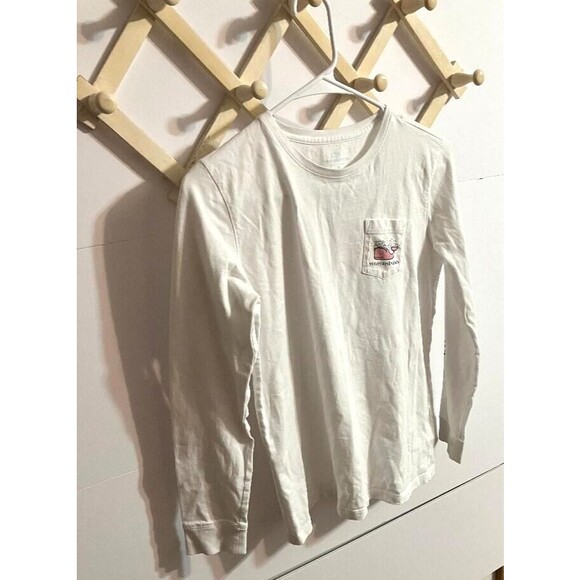 Vineyard Vines Youth Size 16 Happy New Year Long Sleeve T-Shirt Pink Whale - Picture 2 of 11